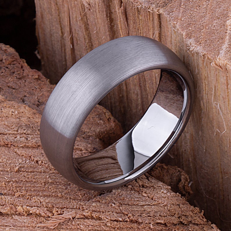 Tungsten Wedding Ring Satin Finish 8mm - TCR054 traditional men's engagement band or promise ring for boyfriend Steven G Designs Ltd