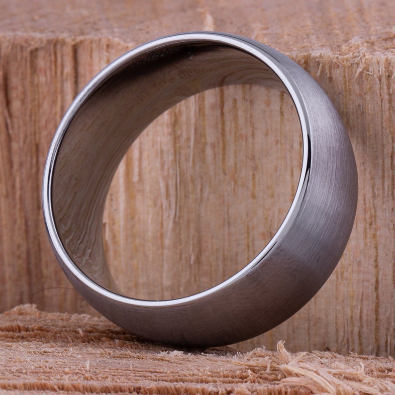 Tungsten Engagement Ring Brushed 10mm - TCR046 traditional engagement or promise band for boyfriend Steven G Designs Ltd