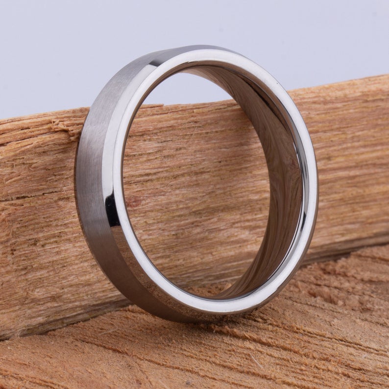 Tungsten Mens Wedding Ring 6mm - TCR005 traditional engagement band with brushed surface Steven G Designs Ltd