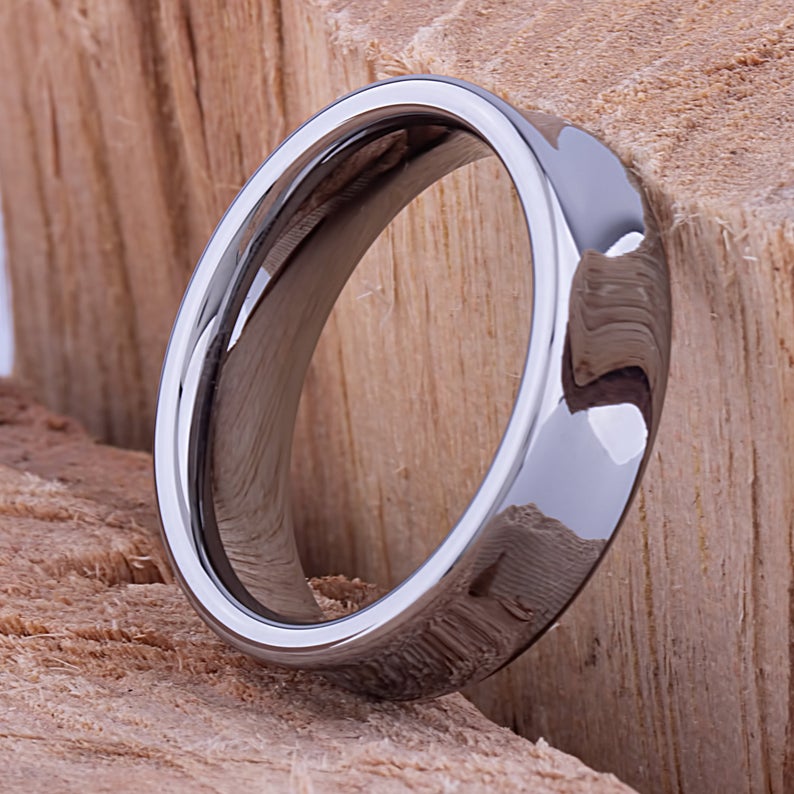 Tungsten Ring Concave Shaped 7mm - TCR026 unique engagement or promise ring for boyfriend Steven G Designs Ltd