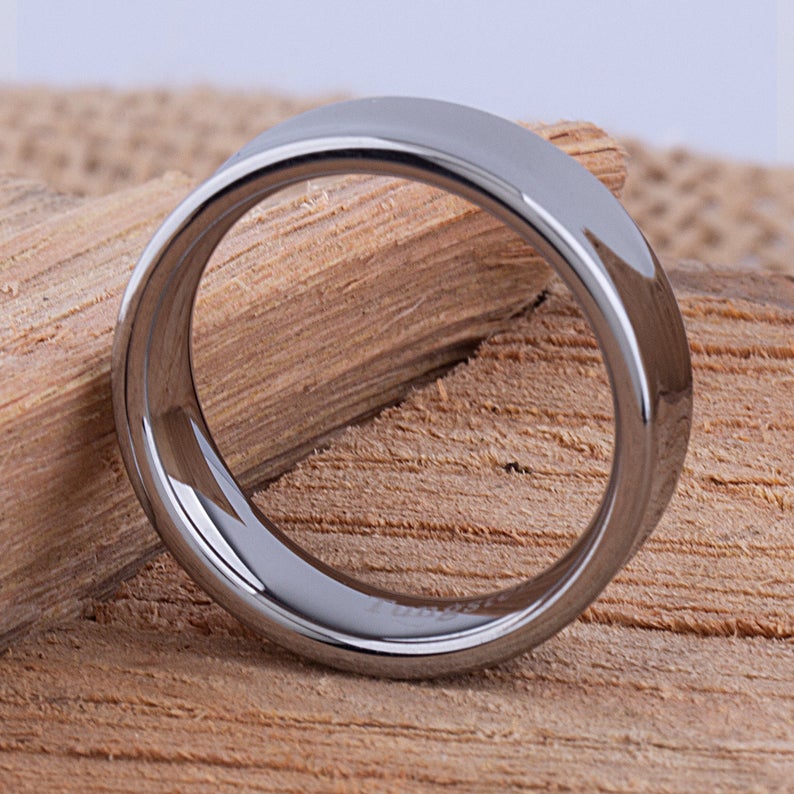 Tungsten Ring Concave Shaped 7mm - TCR026 unique engagement or promise ring for boyfriend Steven G Designs Ltd