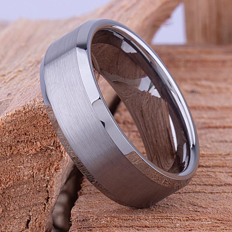 Tungsten Mens Wedding Ring 8mm - TCR030 traditional engagement or promise ring for boyfriend Steven G Designs Ltd