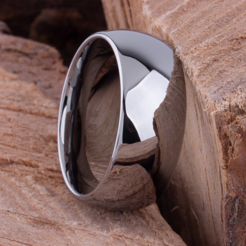 Tungsten Wedding Ring High Polish 10mm - TCR048 traditional men's engagement ring or promise band for boyfriend Steven G Designs Ltd