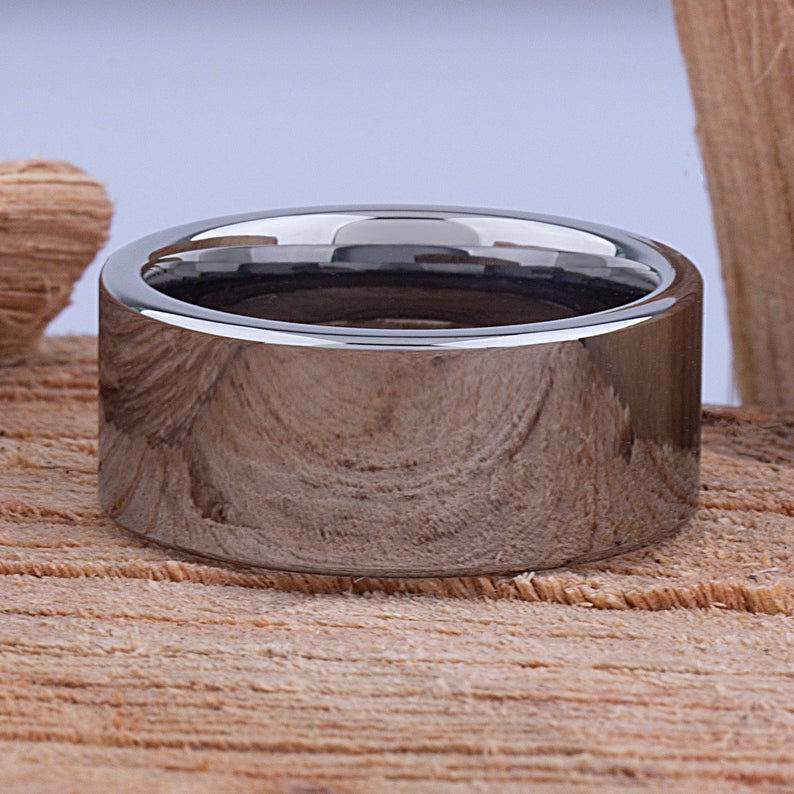 Tungsten Wedding Ring High Polish 10mm - TCR047 traditional engagement or promise band for him Steven G Designs Ltd