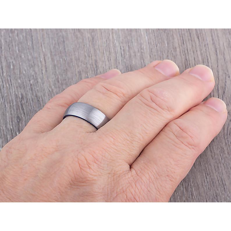 Tungsten Ring with Blue Plating 8mm - TCR071 unique blue men’s wedding or engagement band or anniversary ring
