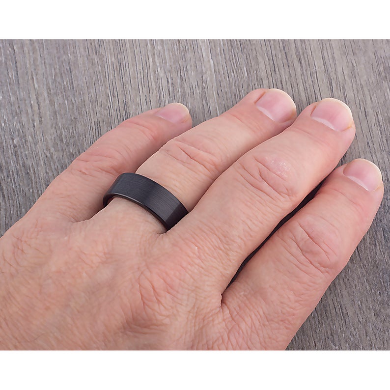 Black and Rose Gold Tungsten Ring 8mm - TCR083 black and rose gold men’s wedding or engagement band or promise ring