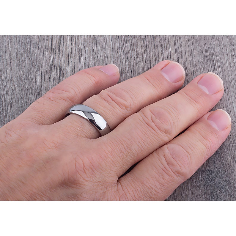 Tungsten Wedding Band Polished 7mm - TCR042 traditional engagement or promise band for boyfriend Steven G Designs Ltd