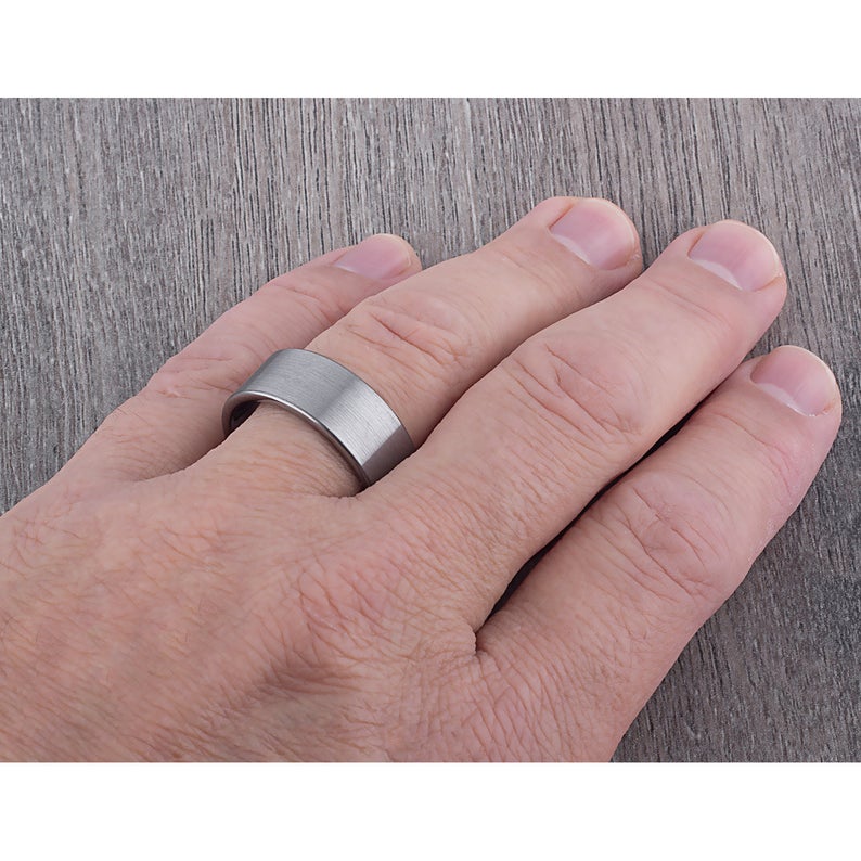 Tungsten Wedding Ring Satin Surface 9mm - TCR059 traditional men’s wedding or engagement ring or promise band for him