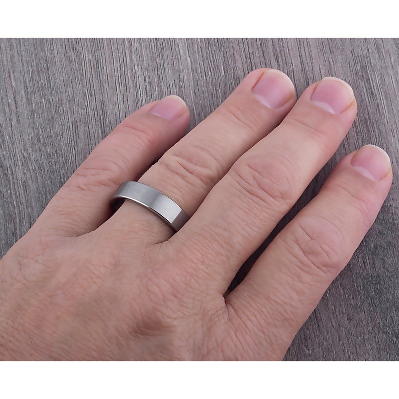 Tungsten Promise Ring Satin Surface 6mm - TCR053 traditional men's engagement band or anniversary band for husband Steven G Designs Ltd