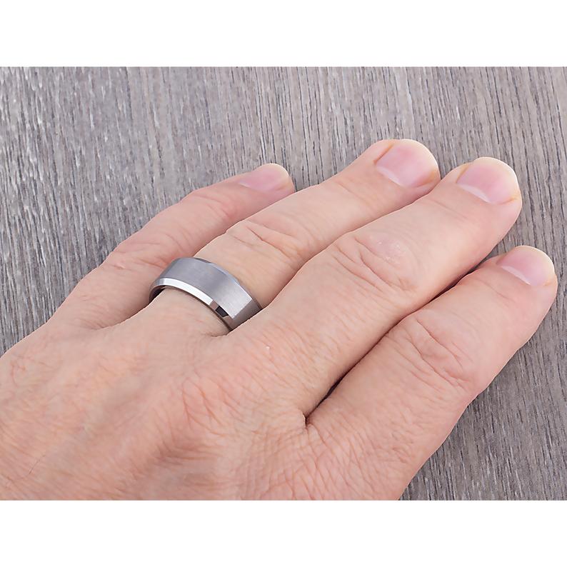 Tungsten Mens Wedding Ring 8mm - TCR030 traditional engagement or promise ring for boyfriend Steven G Designs Ltd