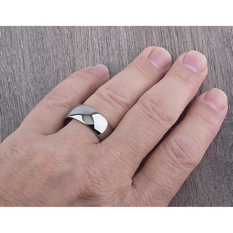 Tungsten Wedding Band High Polished 9mm - TCR058 traditional men’s engagement or wedding band or promise ring for him