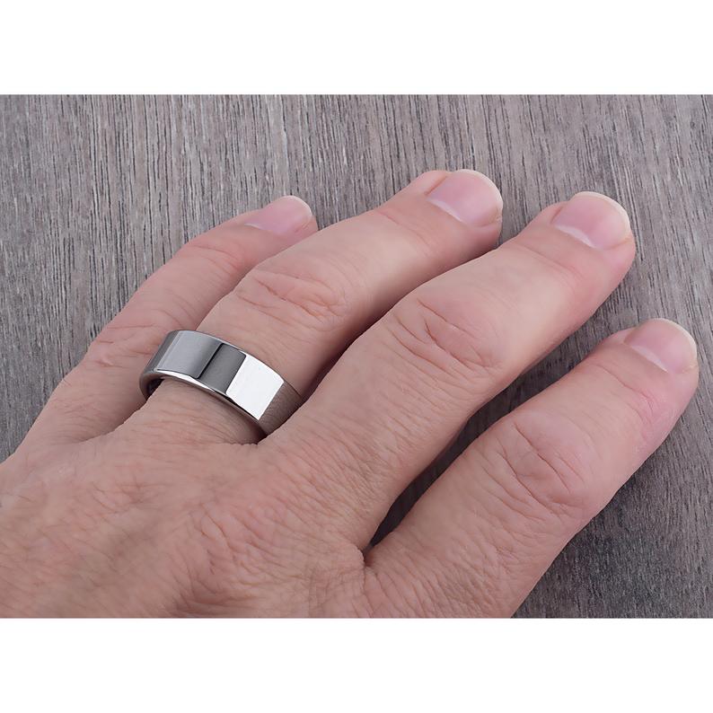 Tungsten Wedding Ring High Polished 9mm - TCR055 traditional men’s wedding or engagement band or promise ring for boyfriend Steven G Designs Ltd
