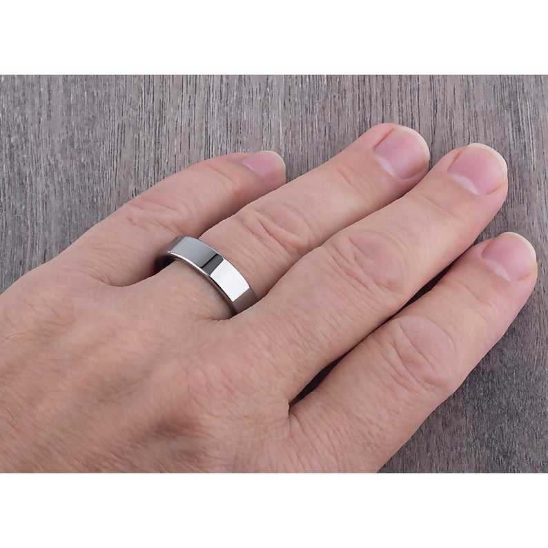 Tungsten Promise Ring High Polish 6mm - TCR060 traditional men’s wedding or engagement band or promise ring for boyfriend