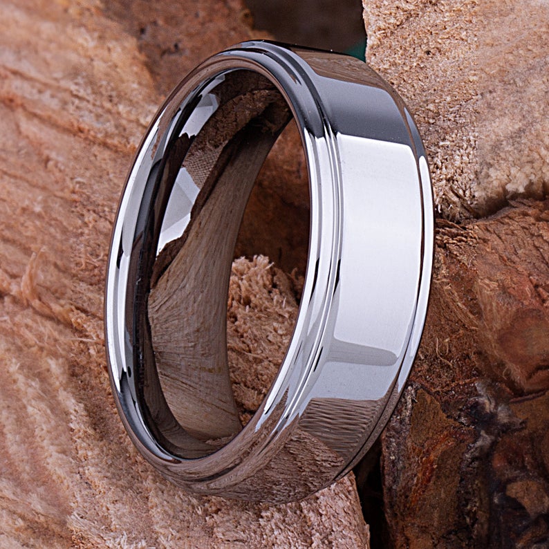 Tungsten Men's Engagement Ring 8mm - TCR036 unique engagement or promise ring for boyfriend Steven G Designs Ltd