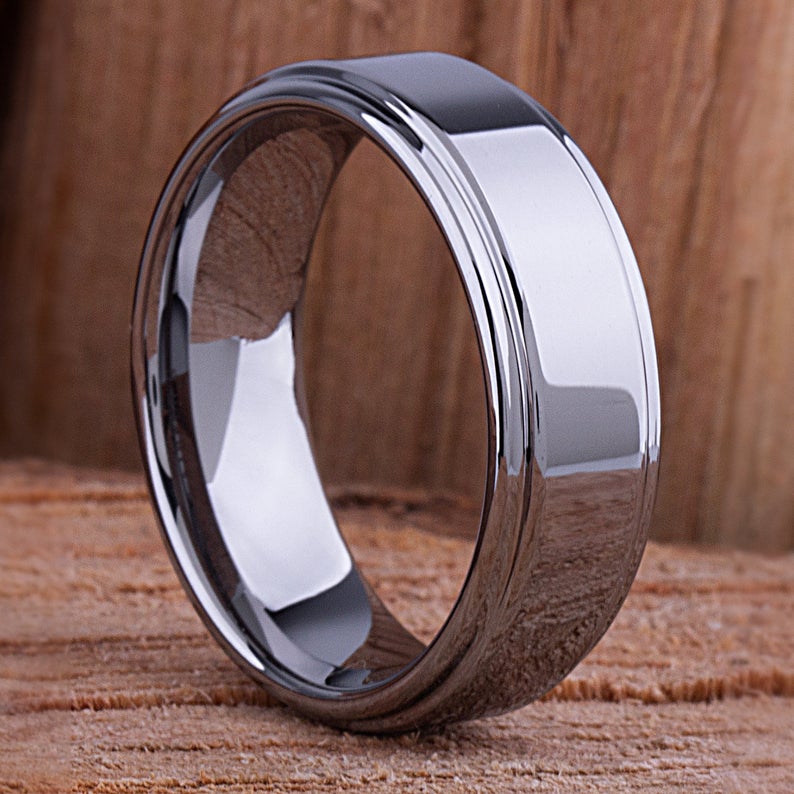 Tungsten Men's Engagement Ring 8mm - TCR036 unique engagement or promise ring for boyfriend Steven G Designs Ltd