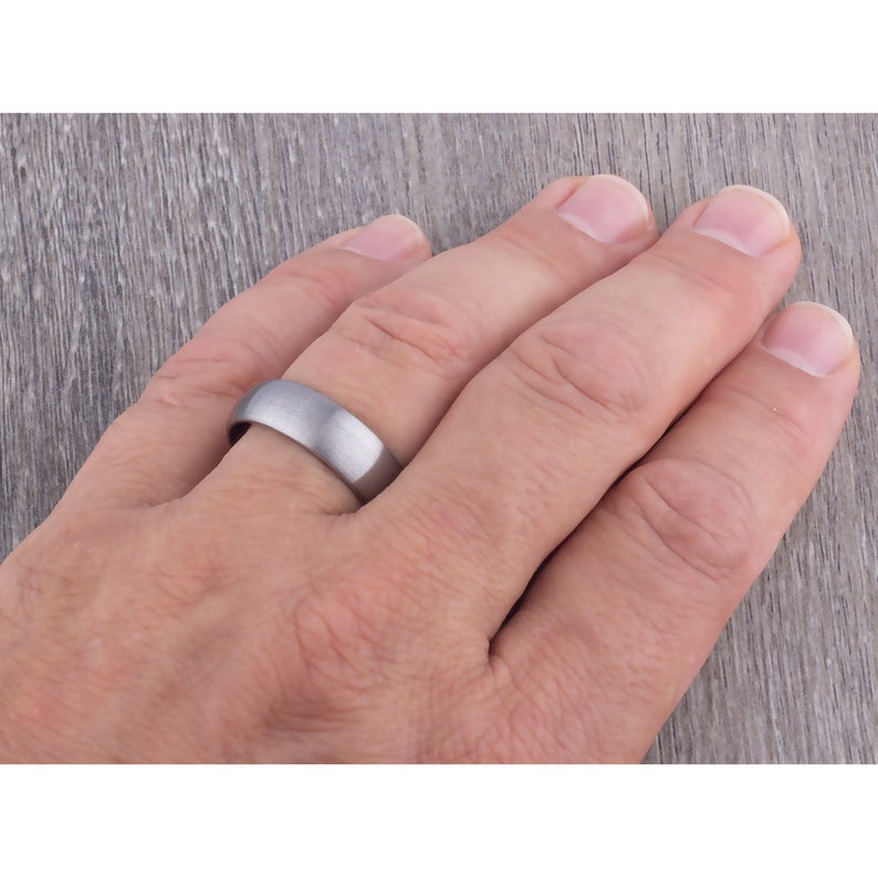 Tungsten Wedding Band Brush Finish 7mm - TCR065 traditional men’s engagement or wedding band or promise ring for him