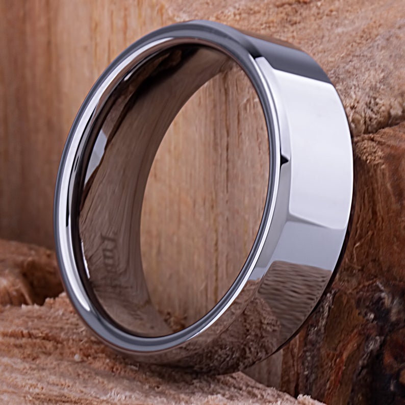 Tungsten Men's Wedding Ring 8mm - TCR035 unique engagement or anniversary ring for husband Steven G Designs Ltd