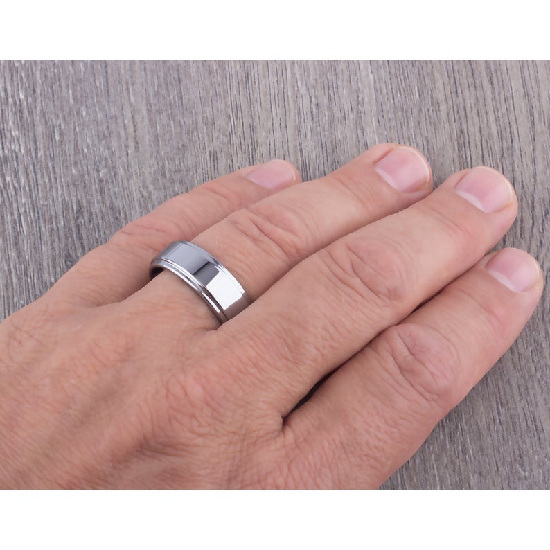 Tungsten Men's Engagement Ring 8mm - TCR036 unique engagement or promise ring for boyfriend Steven G Designs Ltd